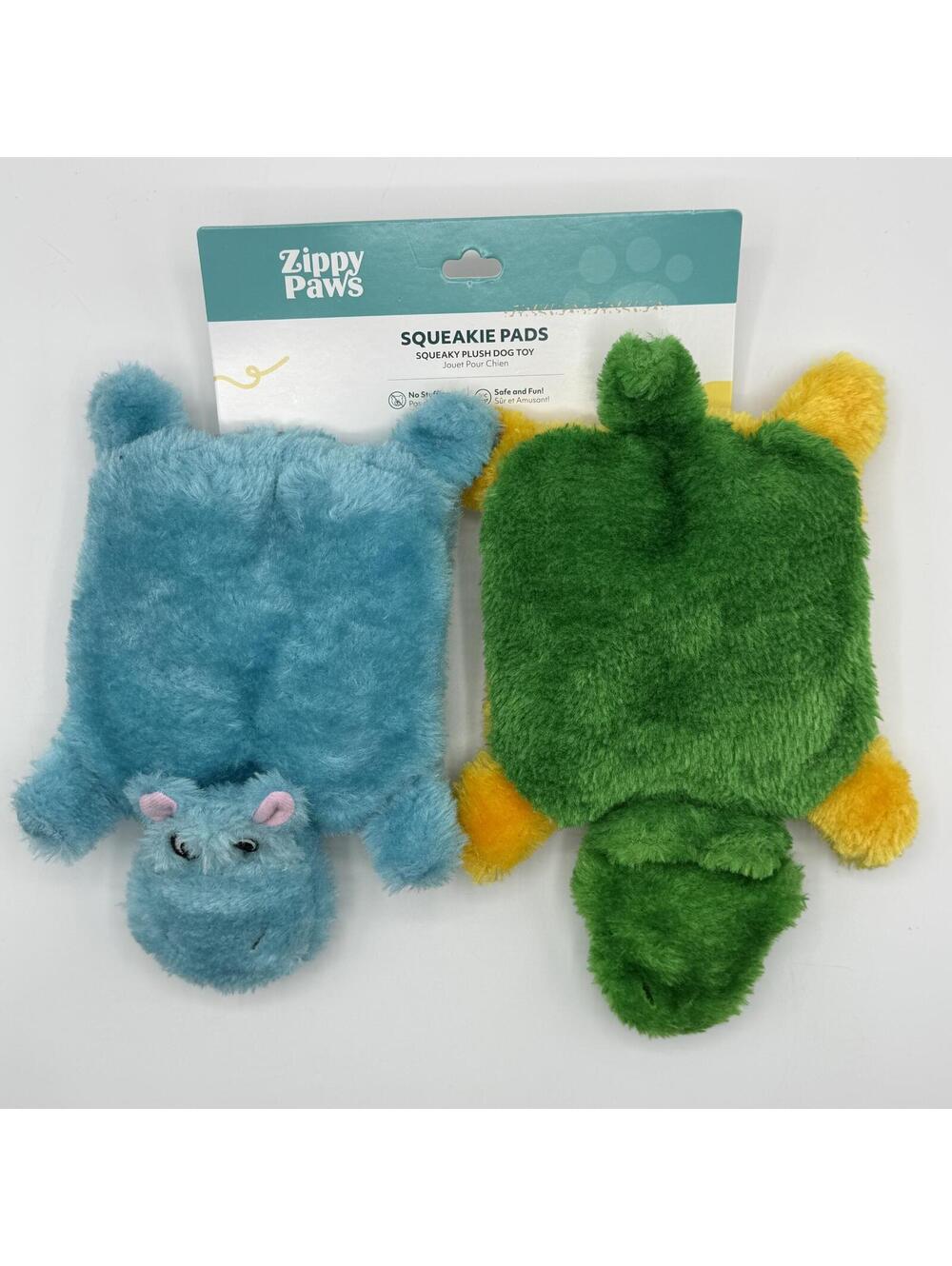 ZippyPaws Squeakie Pads 2 Pack Hippo and Alligator Squeaky Dog Toys Zippy Paws - Picture 3 of 6